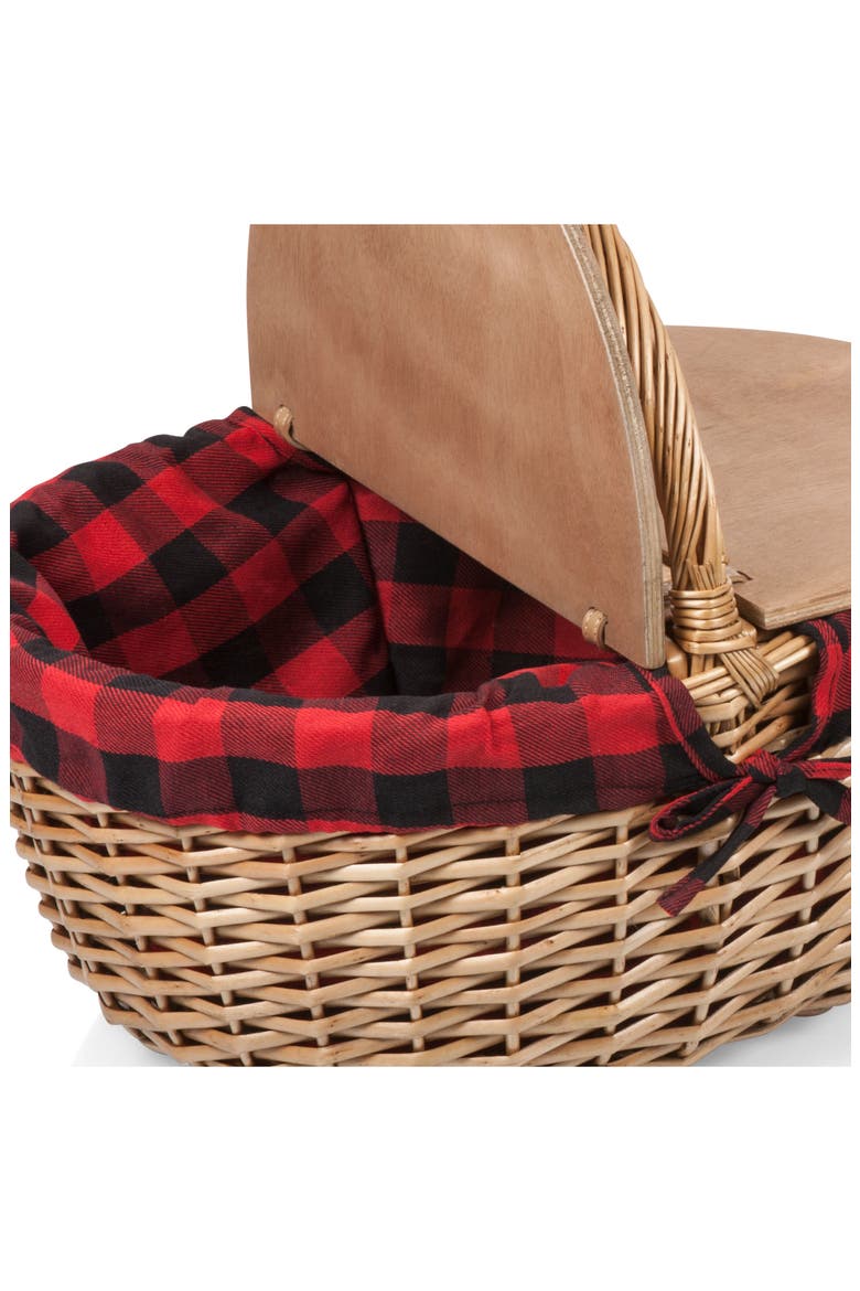 Country Picnic Basket, Alternate, color, RED