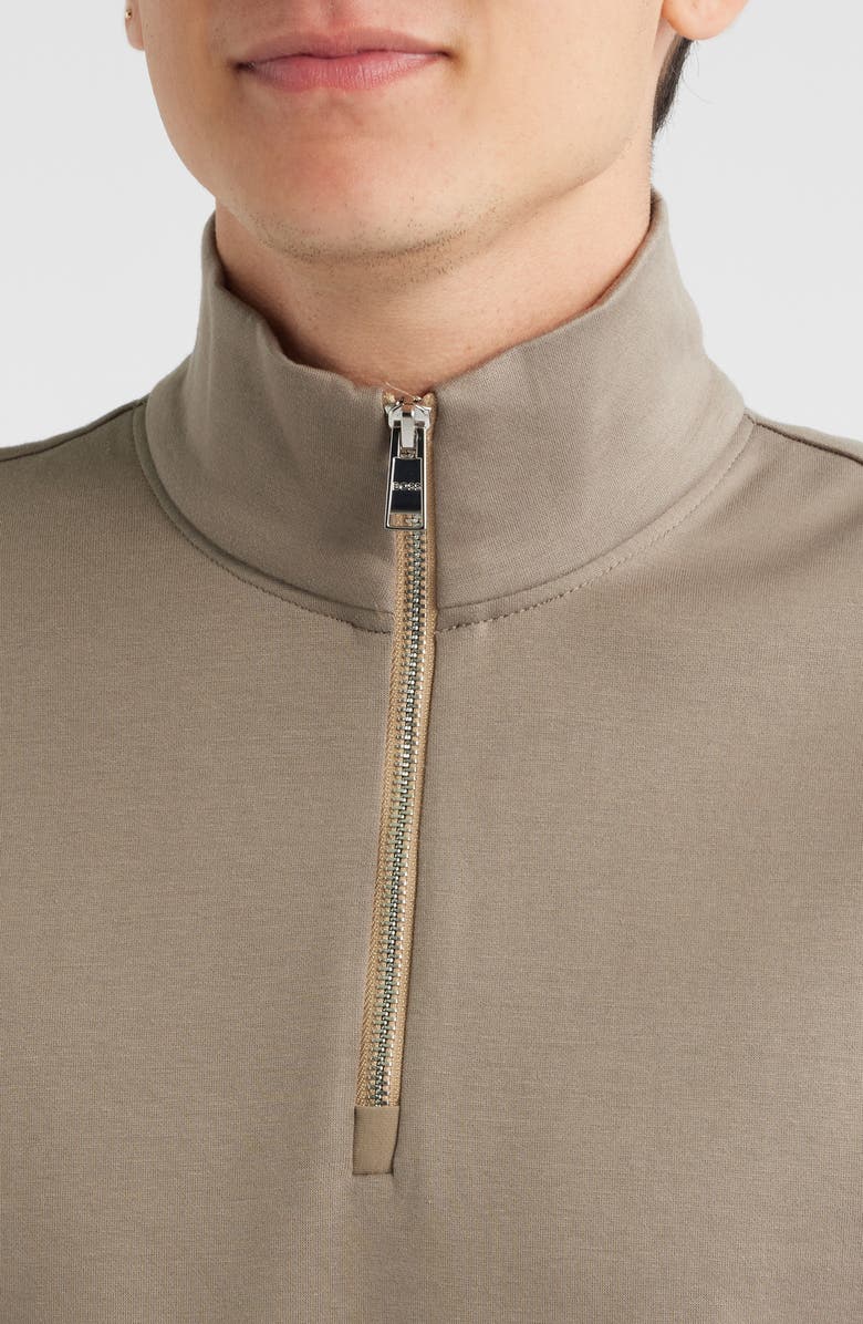 BOSS Sidney Quarter Zip Pullover, Alternate, color, Medium Green
