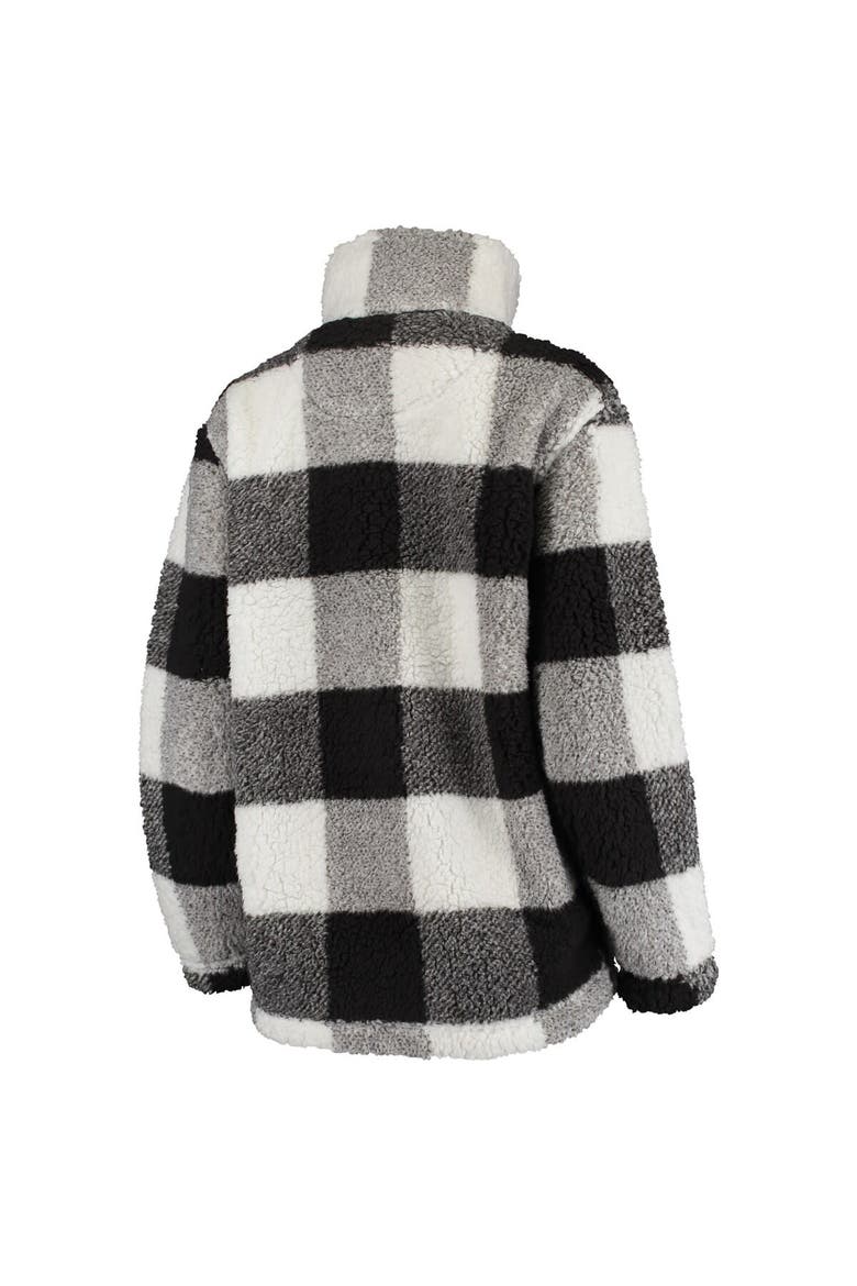 Women's G-III 4Her by Carl Banks Black/White Philadelphia Flyers Plaid Sherpa Quarter-Zip Jacket, Alternate, color, Black