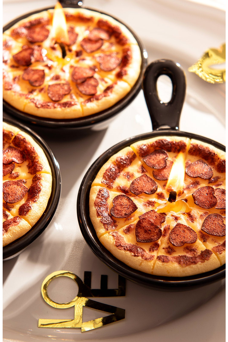 Heart Pepperoni Mini Pizza Candle Trio, Alternate, color, Heart Pepperoni