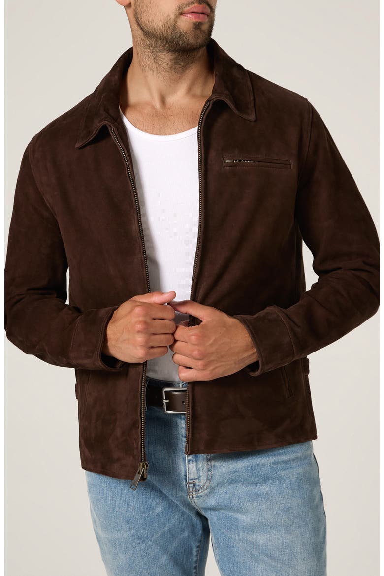 Leather Drifter Jacket, Main, color, CHOCOLATE