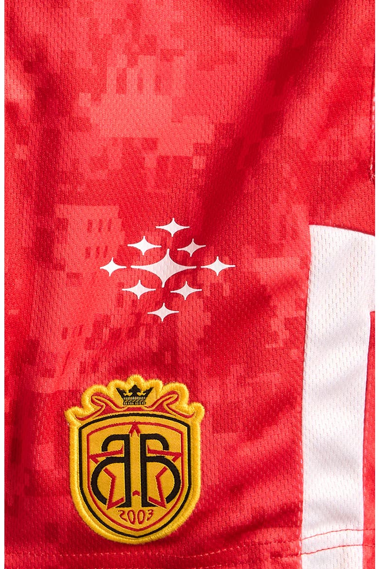 Kids' BB Captain Mesh Soccer Shorts, Alternate, color, FIERY RED