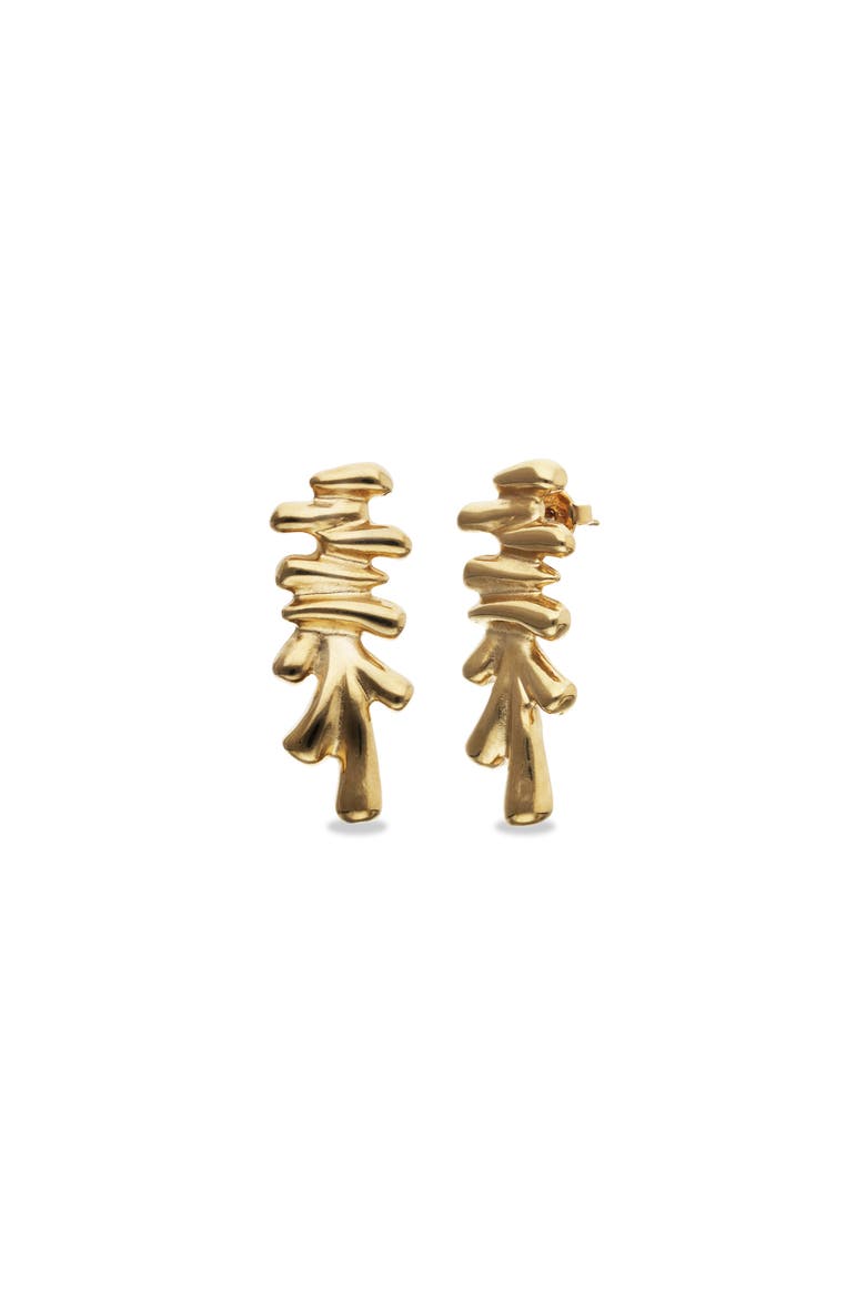 18K Gold-Plated Earrings With Various Tubes, Alternate, color, Gold