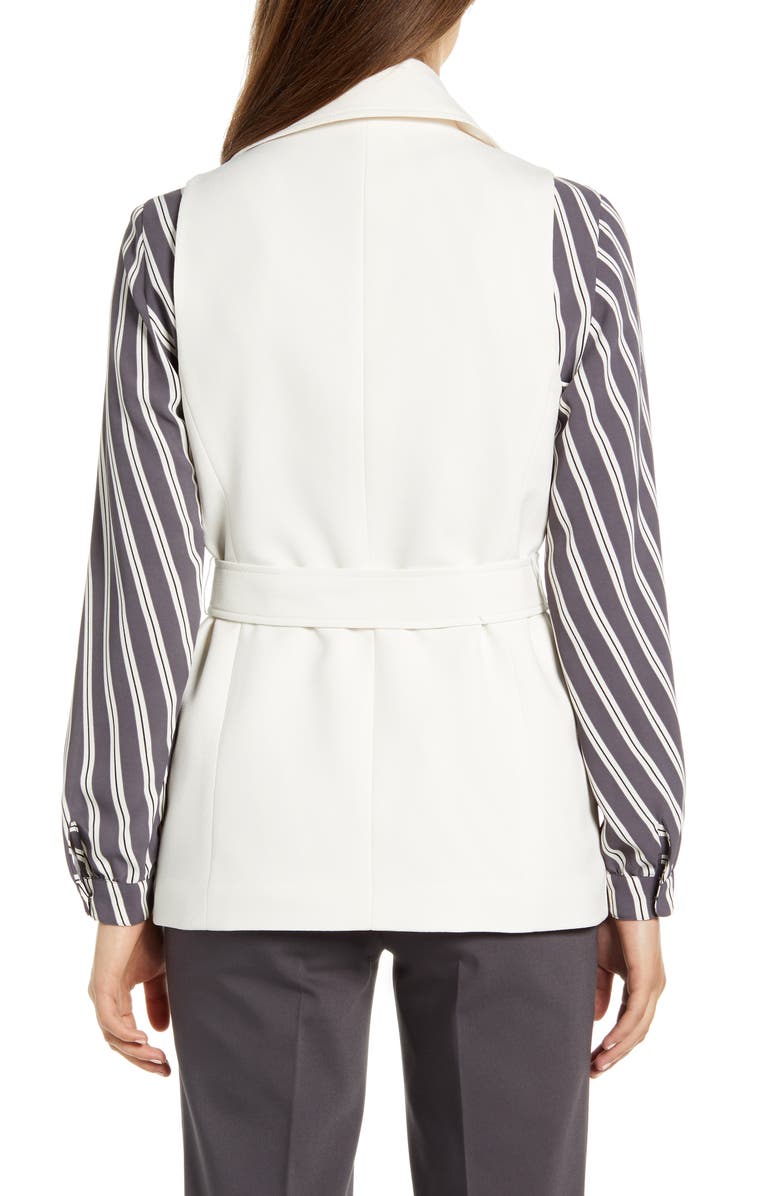 Anne Klein Tie Front Double Breasted Vest, Alternate, color, 