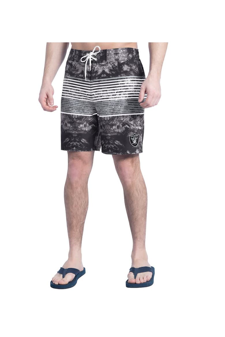 Men's G-III Sports by Carl Banks  Black/Gray Las Vegas Raiders Horizon Volley Swim Shorts, Alternate, color, Black