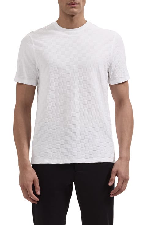 Check Jacquard Mercerized Cotton T-Shirt