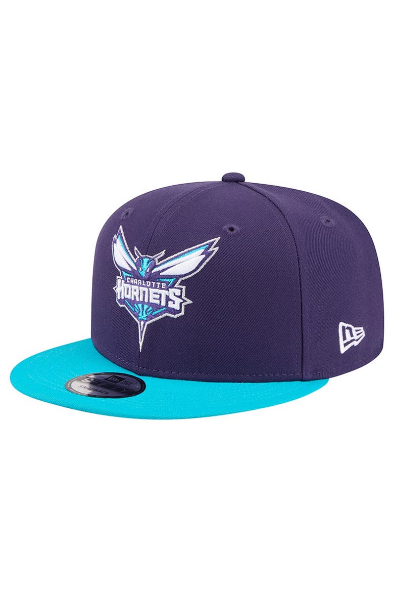 Men's New Era  Purple Charlotte Hornets Two-Tone 9FIFTY Snapback Hat, Main, color, Purple