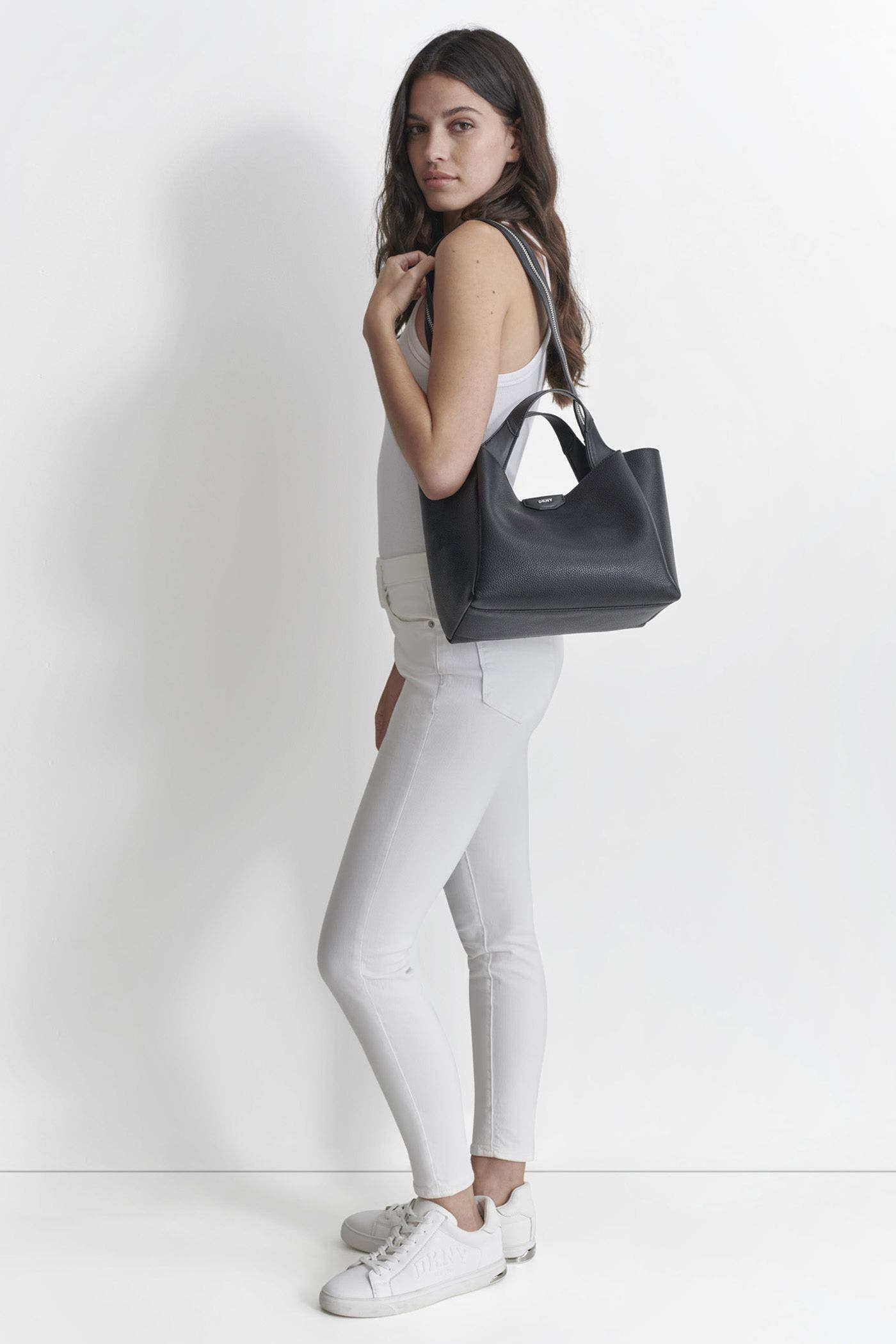 DKNY Willa Satchel, Alternate, color, Black/Silver