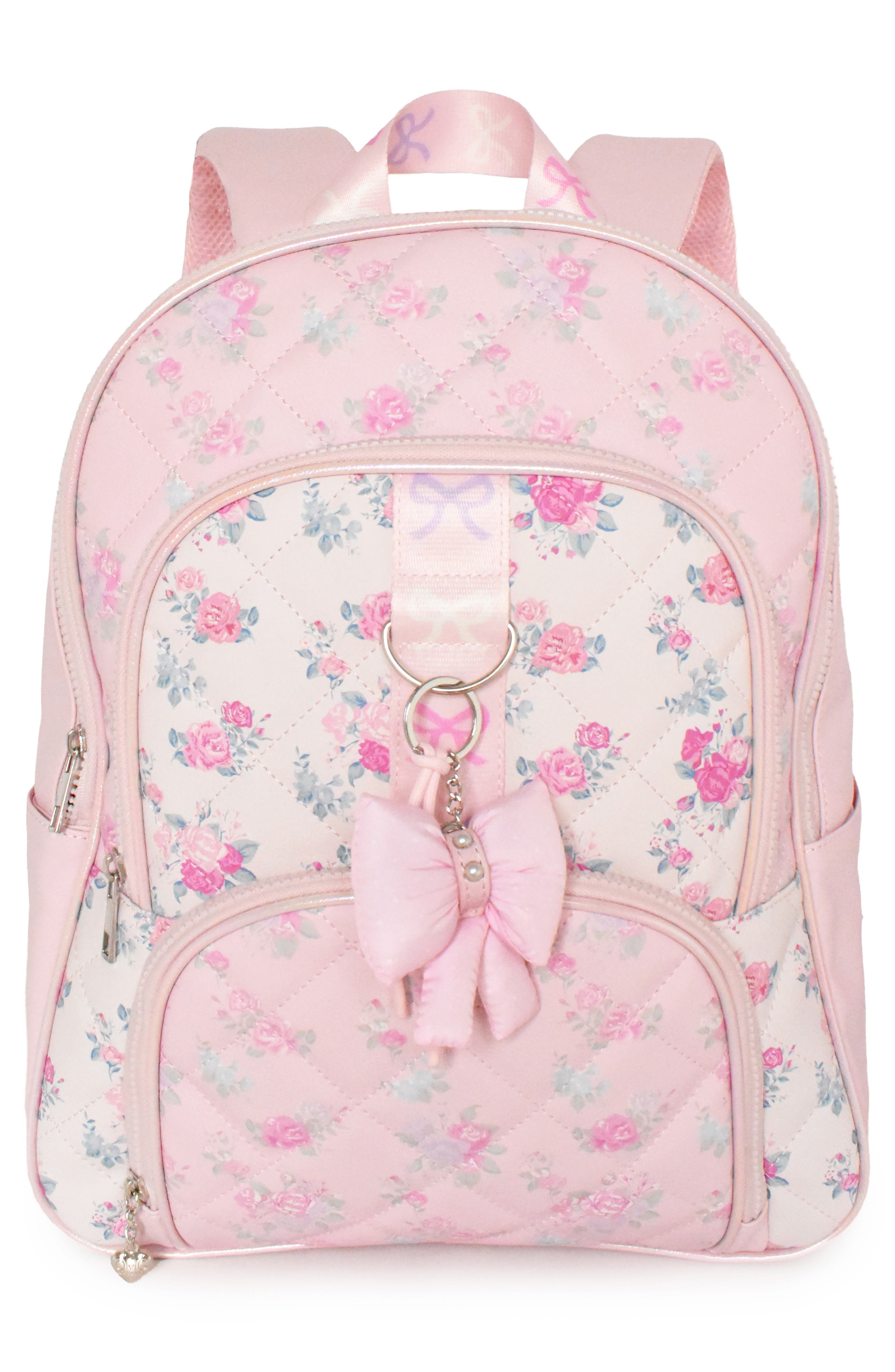 Kids' Floral Quilt Backpack & Lunch Bag Set, Alternate, color, PINK MULTI