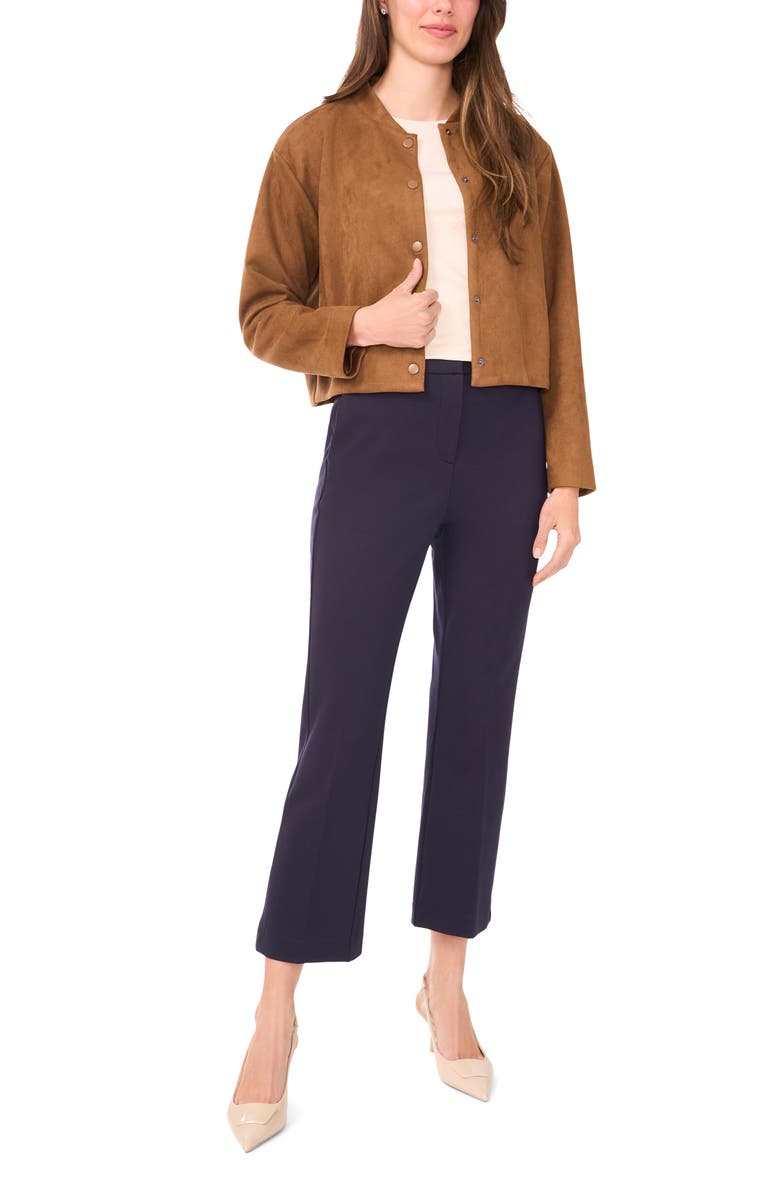 Faux Suede Bomber Jacket
