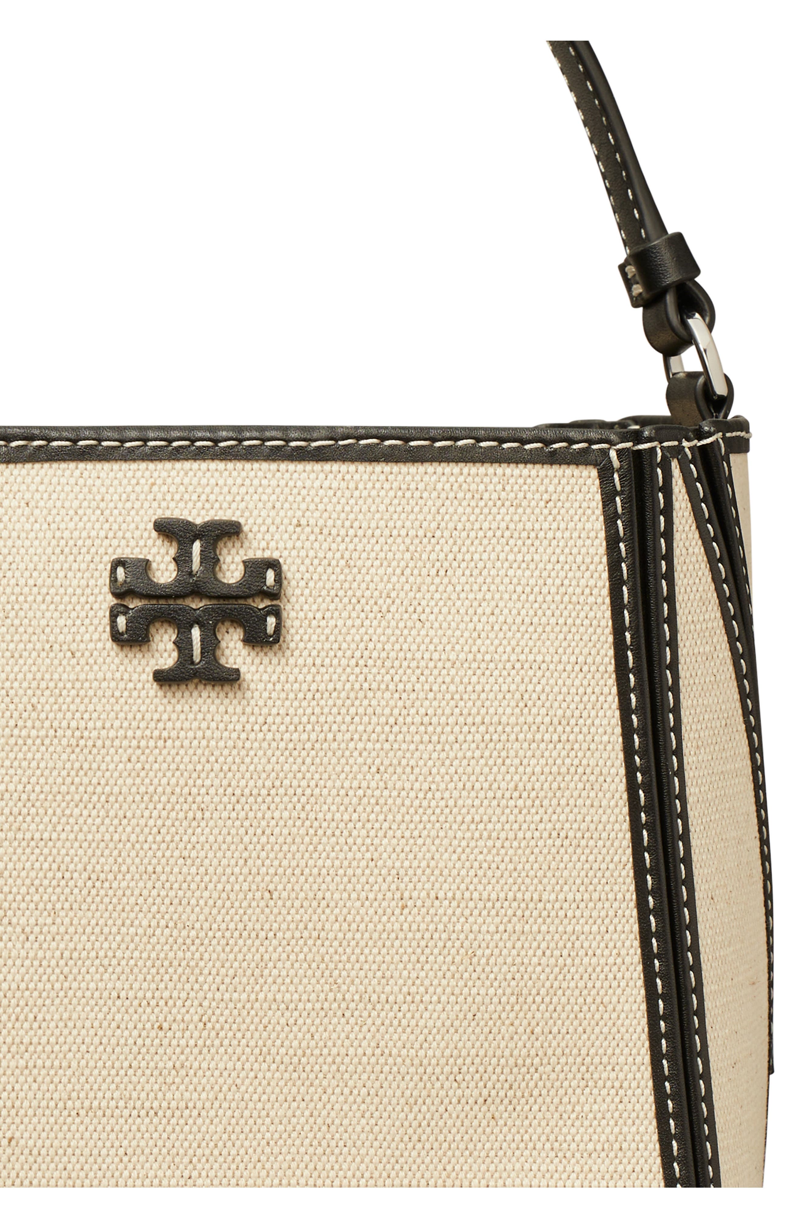 Tory Burch Small McGraw Canvas Bucket Bag, Alternate, color, 
