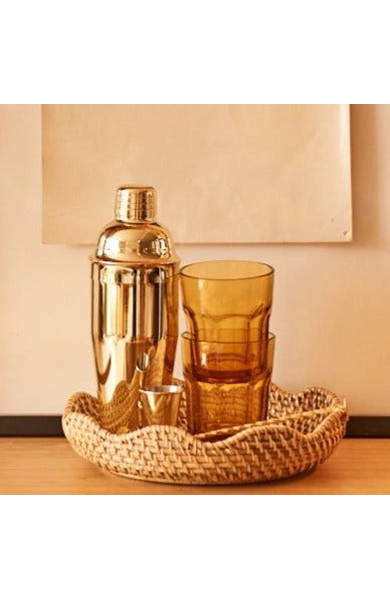 Kubo Round Rattan Scalloped Tray, Alternate, color, Natural