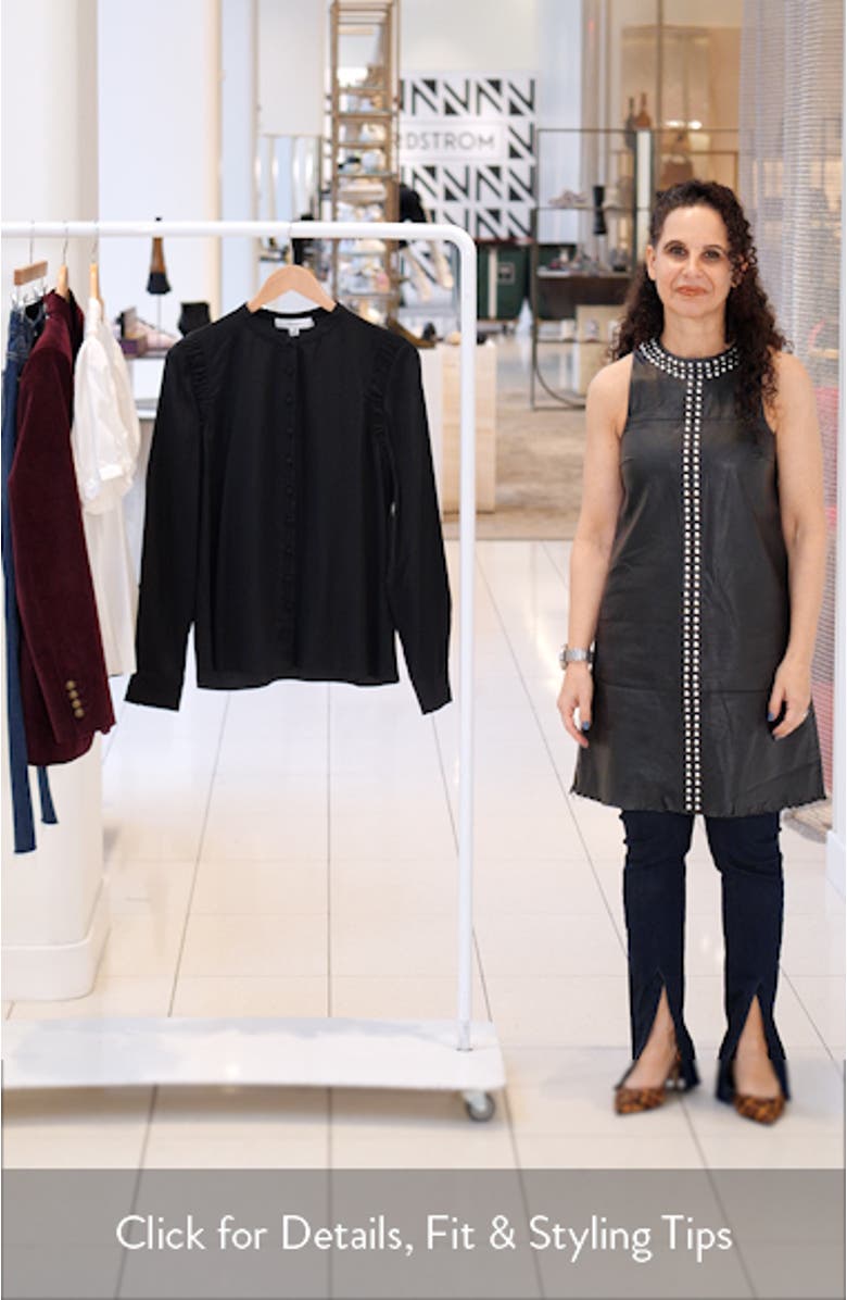 Band Collar Silk Button-Up Shirt, sales video thumbnail