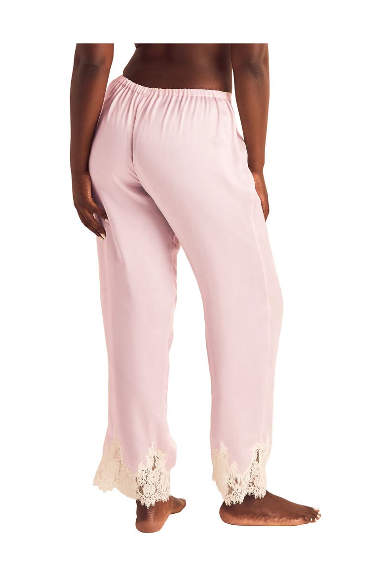 Vegan Pajama Atelier Collection Silk Pant, Alternate, color, Light pink