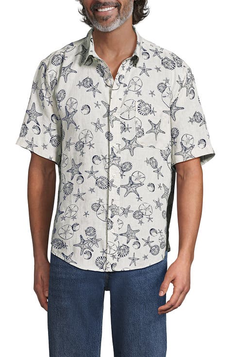 Traditional Fit Short Sleeve Linen Shirt