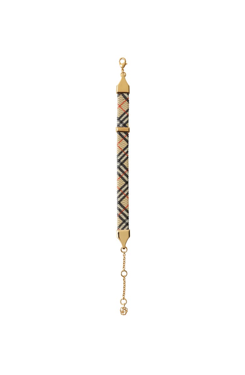 Burberry Check Print Bracelet, Alternate, color, Gold/Sand Beige