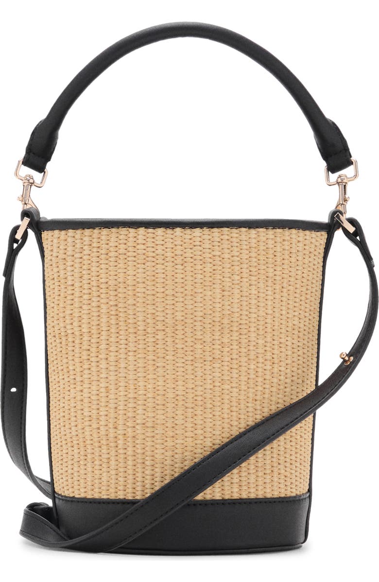 MANGO Small Raffia Bucket Bag, Main, color,