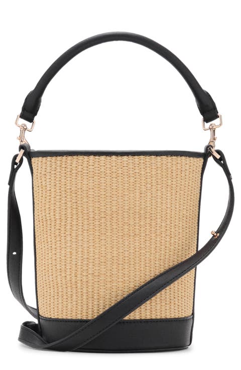 Small Raffia Bucket Bag