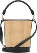 MANGO Small Raffia Bucket Bag