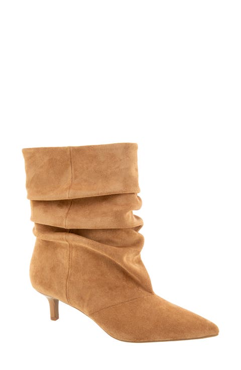 Dalles Kitten Heel Pointed Toe Scrunch Bootie