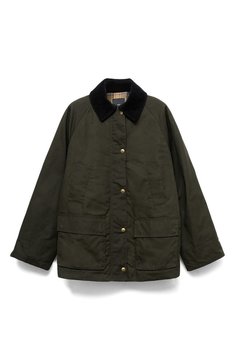 MANGO Cotton Barn Jacket, Alternate, color, Khaki Green