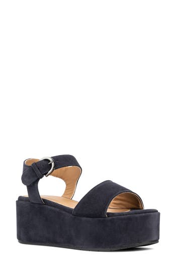 Aquatalia Dinah Water Repellent Ankle Strap Platform Wedge Sandal