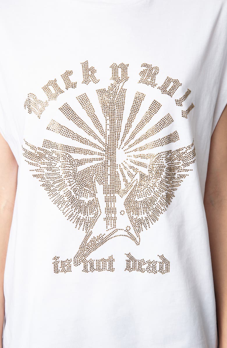 Zadig & Voltaire Cloe Rhinestone Embellished Guitar Wings T-Shirt, Alternate, color, 