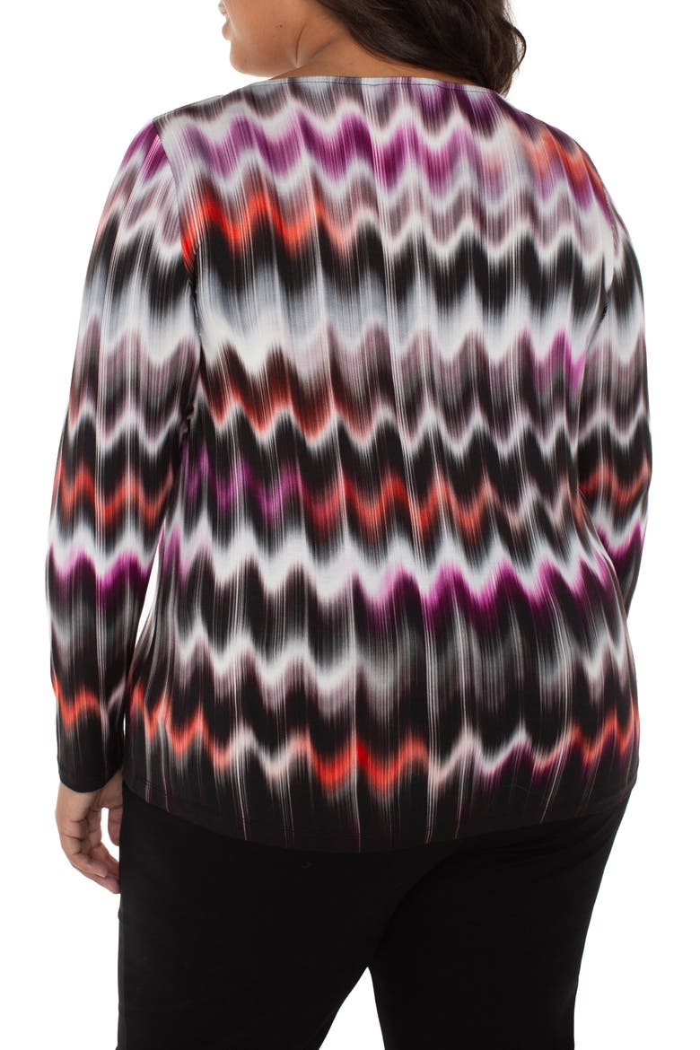 Abstract Print Boat Neck Long Sleeve Top, Alternate, color, MULTI WAVY STRIPE
