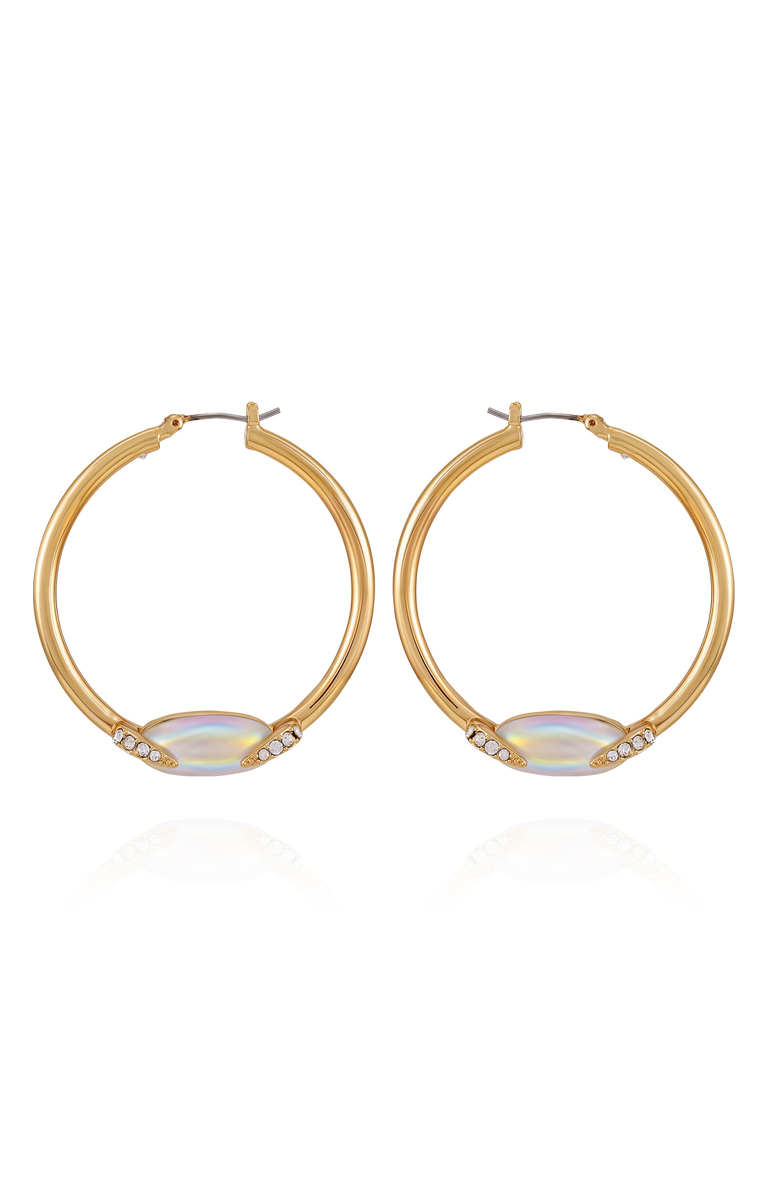 Vince Camuto Frosted Stone Hoop Earrings