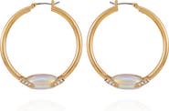Vince Camuto Frosted Stone Hoop Earrings
