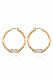 Vince Camuto Frosted Stone Hoop Earrings