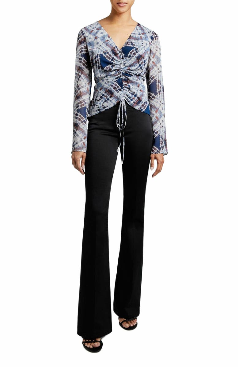 Santorelli RAVELA Bell Sleeve Blouse with Front Center Drawstring, Alternate, color, 