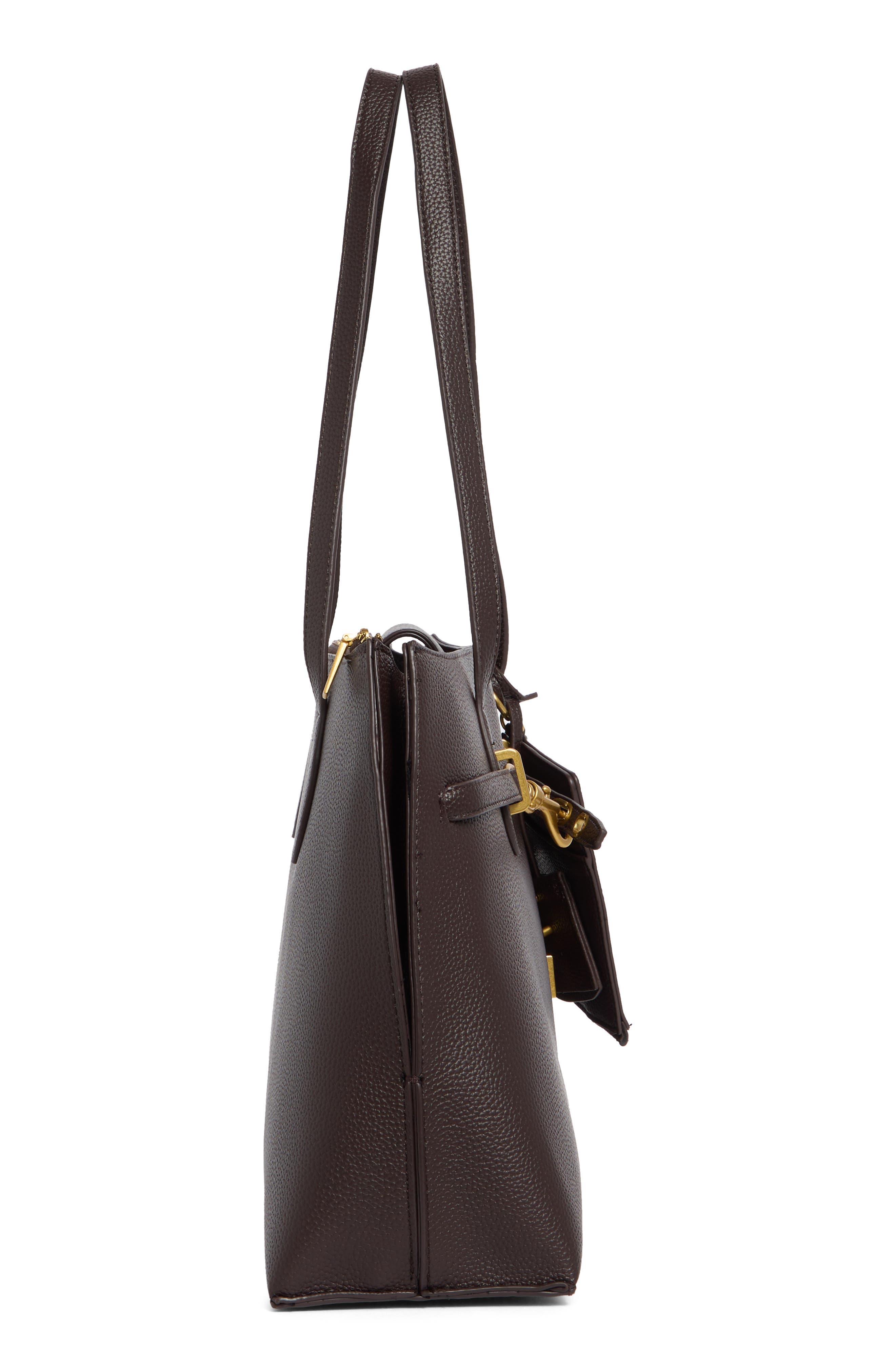 Ginny Faux Leather Tote, Alternate, color, COCOA
