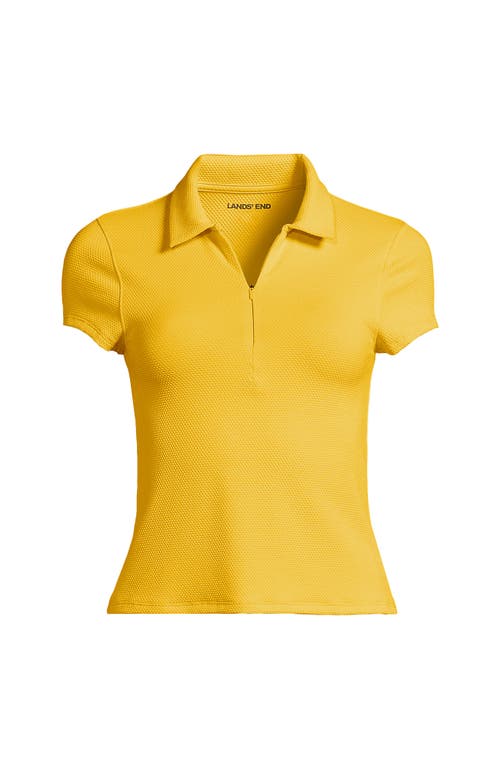 Lands' End Short Sleeve Pique Johnny Collar Upf 50 Rash Guard