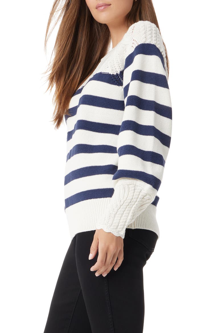Joy Stripe Sweater, Alternate, color, GARDENIA
