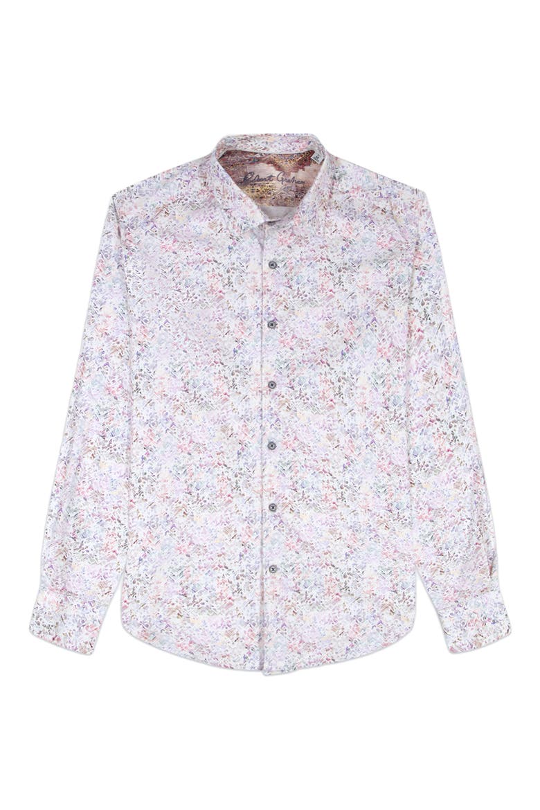 Liverpool Stretch Cotton Button-Up Shirt, Alternate, color, PURPLE MULTI