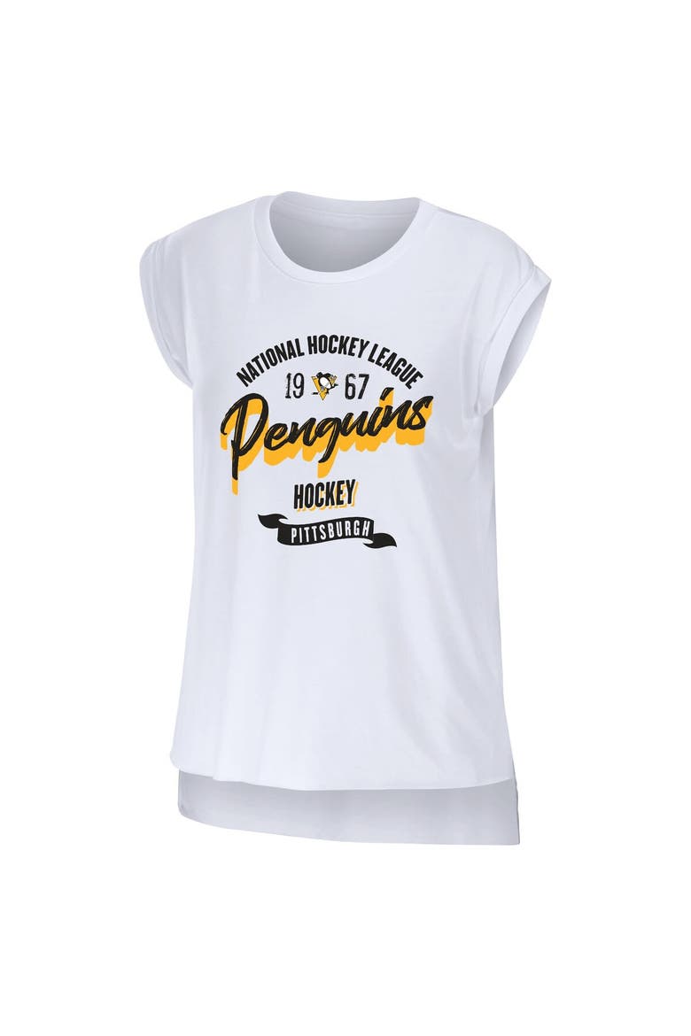 Women's WEAR by Erin Andrews White Pittsburgh Penguins Domestic Tank Top, Alternate, color, White