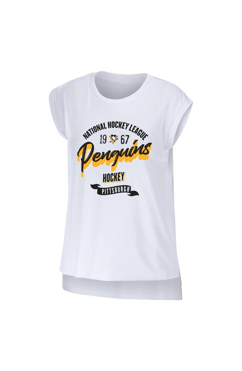 WEAR by Erin Andrews Women's WEAR by Erin Andrews White Pittsburgh Penguins Domestic Tank Top, Alternate, color, White