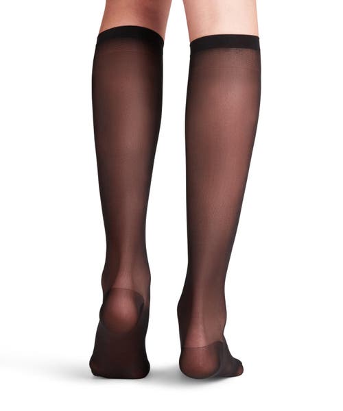 Falke Vitalize 20 Denier Sheer Compression Socks In Black