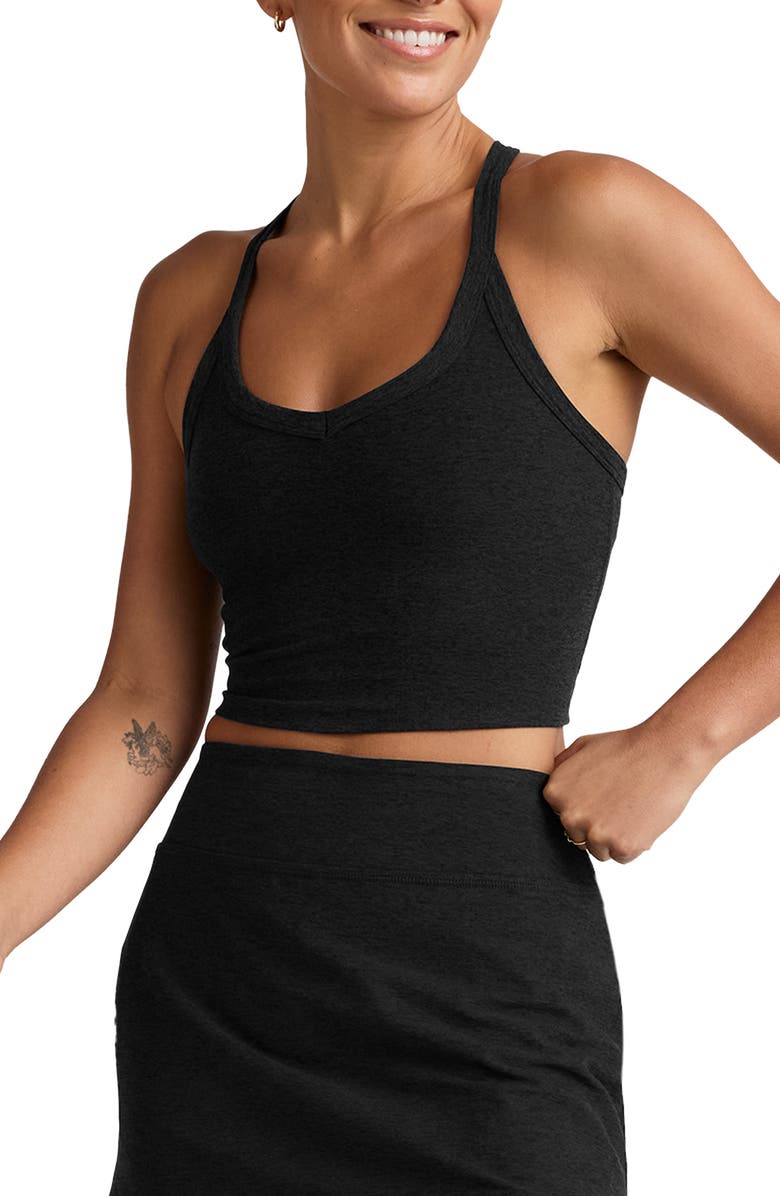 Beyond Yoga Space Dye On the Up Crop Tank, Main, color, Darkest Night