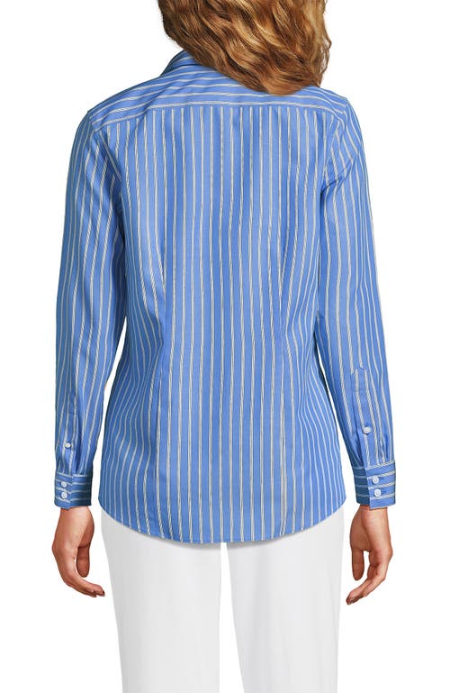 Lands' End No Iron Supima Cotton Long Sleeve Shirt In Blue