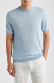 BOSS Norberto Linen Blend Short Sleeve Sweater