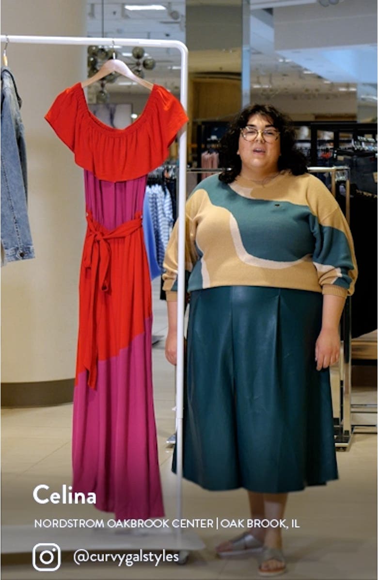 Colorburst Off the Shoulder Maxi Dress, sales video thumbnail
