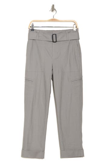 Shop Vince Belted Linen Blend Pants