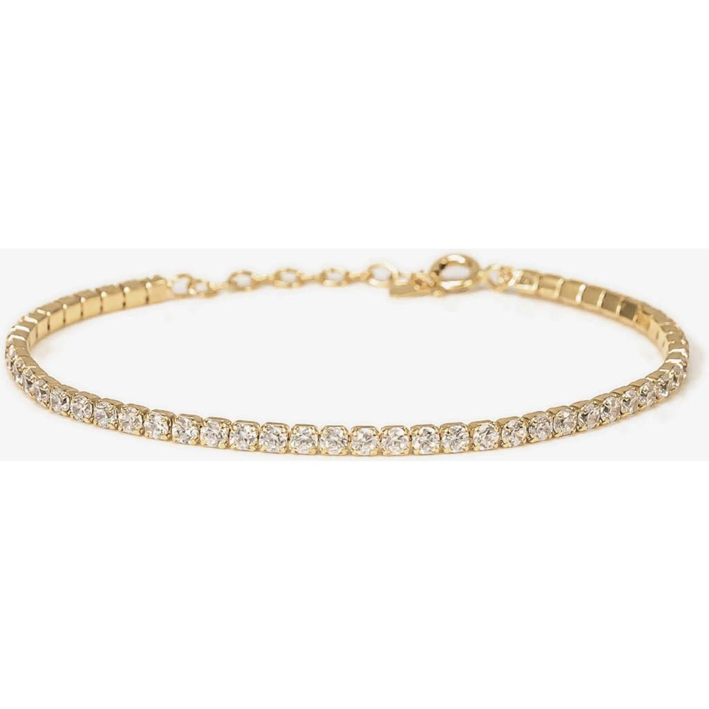 Bearfruit Jewelry Sterling Silver 18k Gold Plated Cherie Tennis Bracelet In Gold