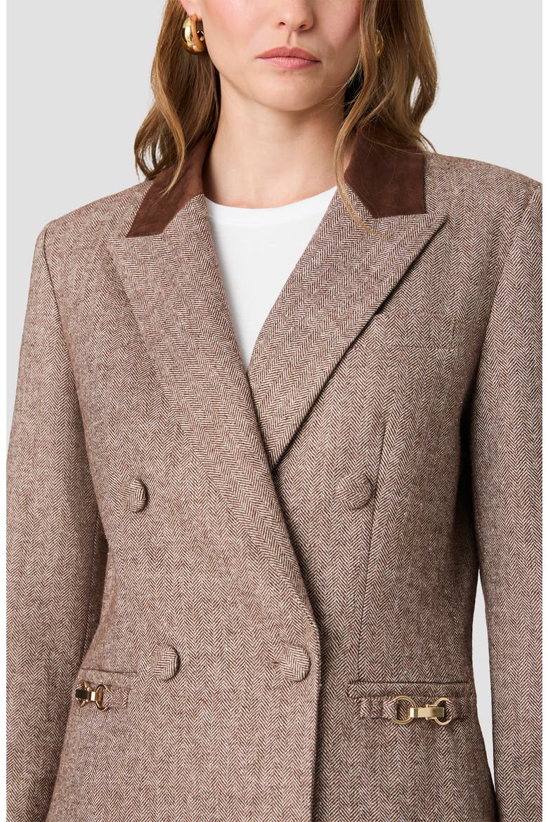 Naya Herringbone Contrast Blazer, Alternate, color, NAYA HERRINGBONE
