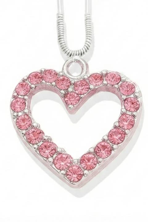 Crystal Heart Pink  Pin