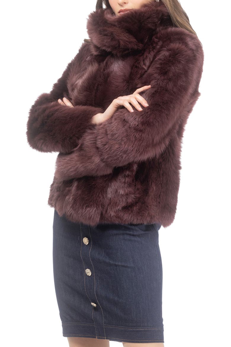 Genuine Shearling Reversible Jacket, Shawl Collar, Alternate, color, MERLOT