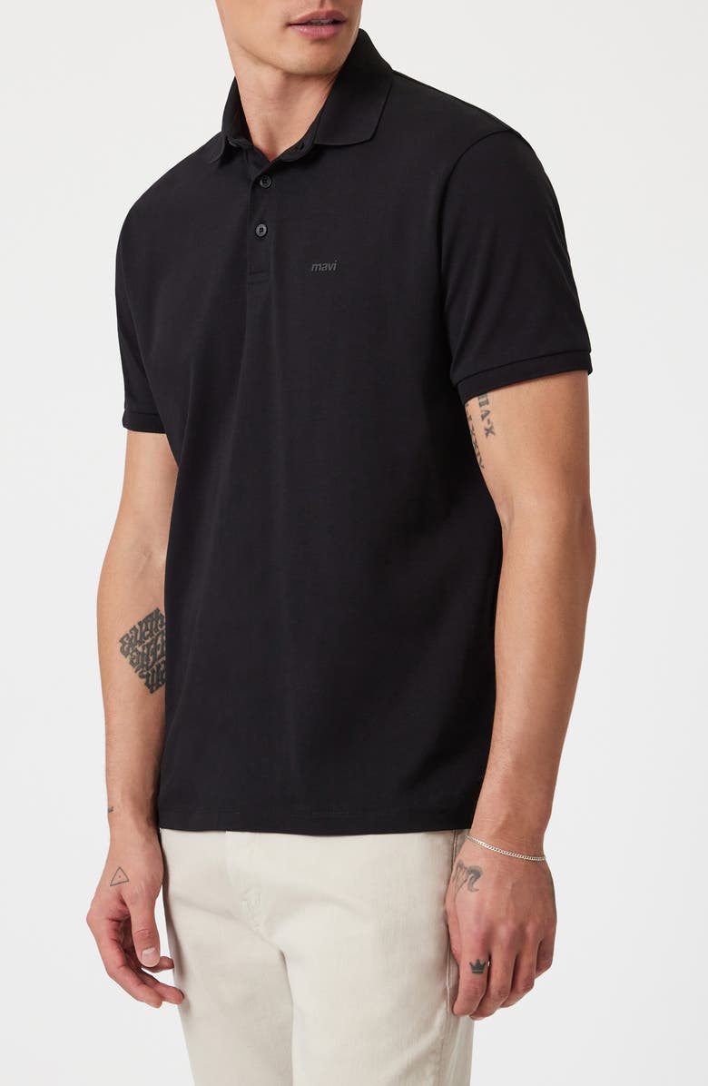 Mavi Jeans Slim Fit Cotton Polo, Alternate, color, Black