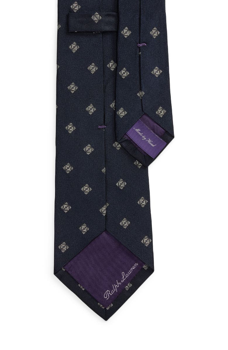 Ralph Lauren Purple Label Standard Diamond Jacquard Silk Tie, Alternate, color, Navy